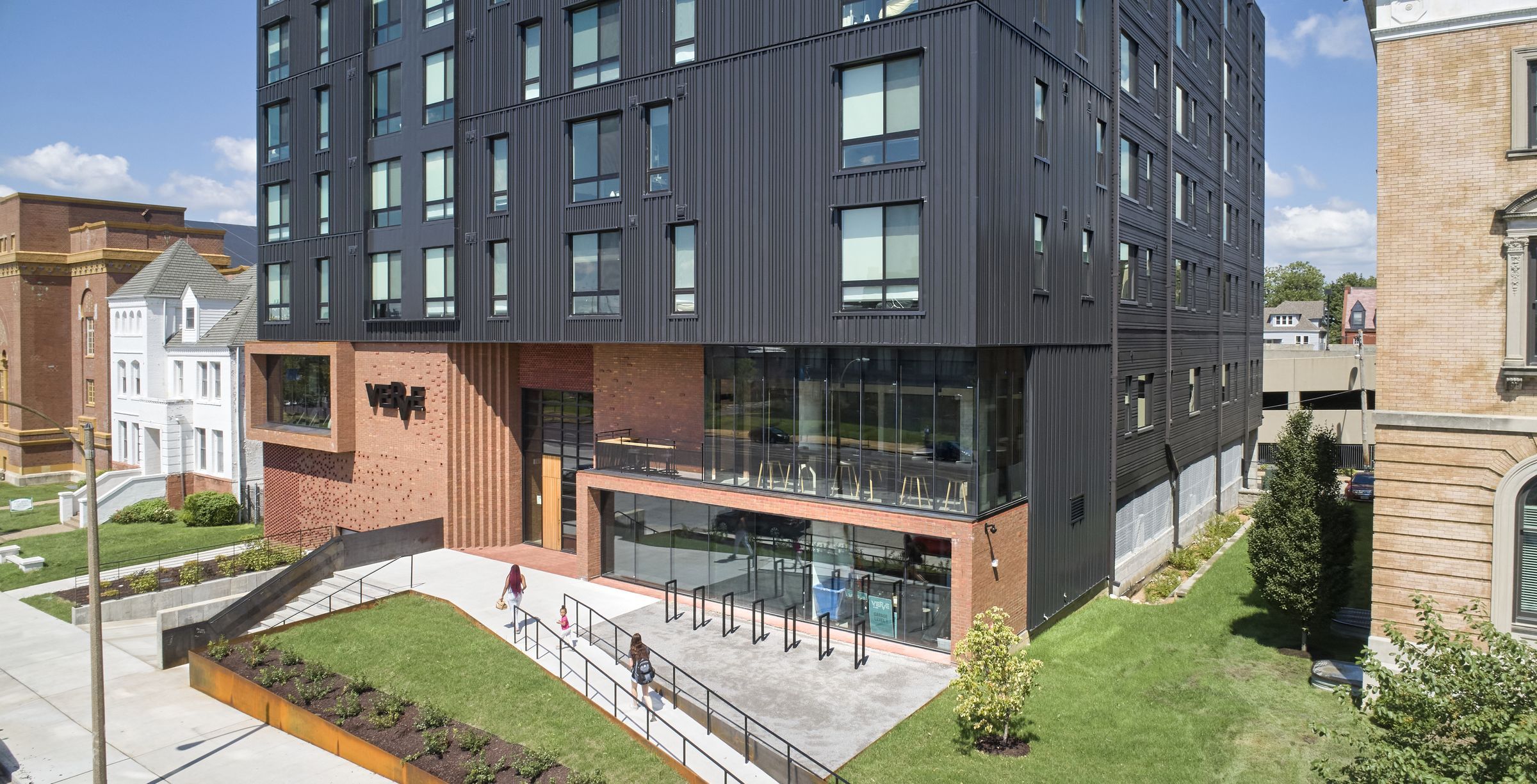 VERVE St. Louis exterior property shot showing modern exterior and large glass windows
